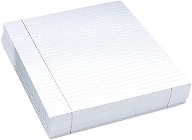 Main image of Pacon Essay/Composition Paper, Ruled, Red Margin, 8-1/2 x 11, White, 500 Sheets/Ream
