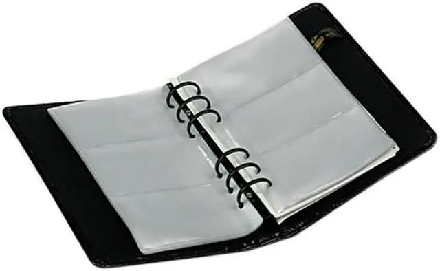 Main image of Samsill 81270 Regal Leather Business Card Binder Holds 120 2 x 3 1/2 Cards, Black