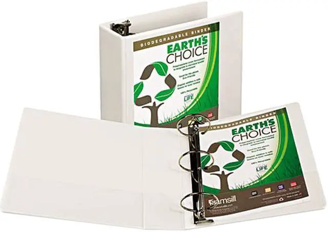 Main image of Samsill 18997 Earth's Choice Biodegradable Round Ring View Binder, 4" Capacity, White