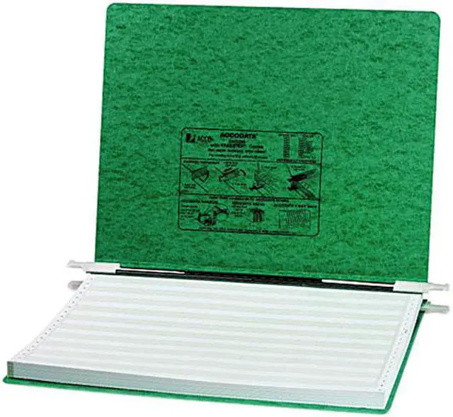 Main image of ACCO 54076 Pressboard Hanging Data Binder, 14-7/8 x 11 Unburst Sheets, Dark Green