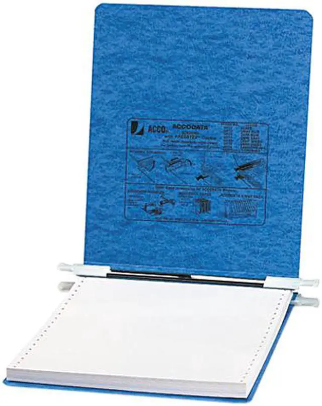Main image of ACCO 54112 Pressboard Hanging Data Binder, 9-1/2 x 11 Unburst Sheets, Light Blue