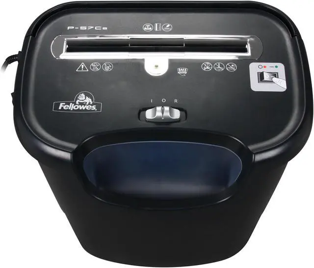 Alt view image 5 of 7 - Fellowes P-57Cs, 8 Sheet Cross-Cut Shredder
