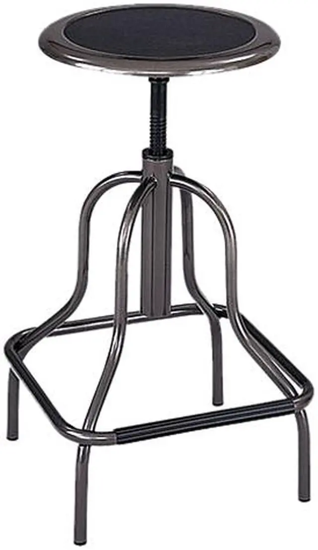 Main image of Safco 6665 Diesel Backless Industrial Stool, High Base, Black Leather Seat