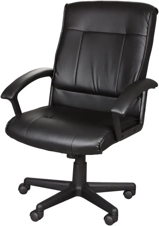 Main image of Rosewill Middle Back Leather Manager’s Chair - Black (RFFC-11002)