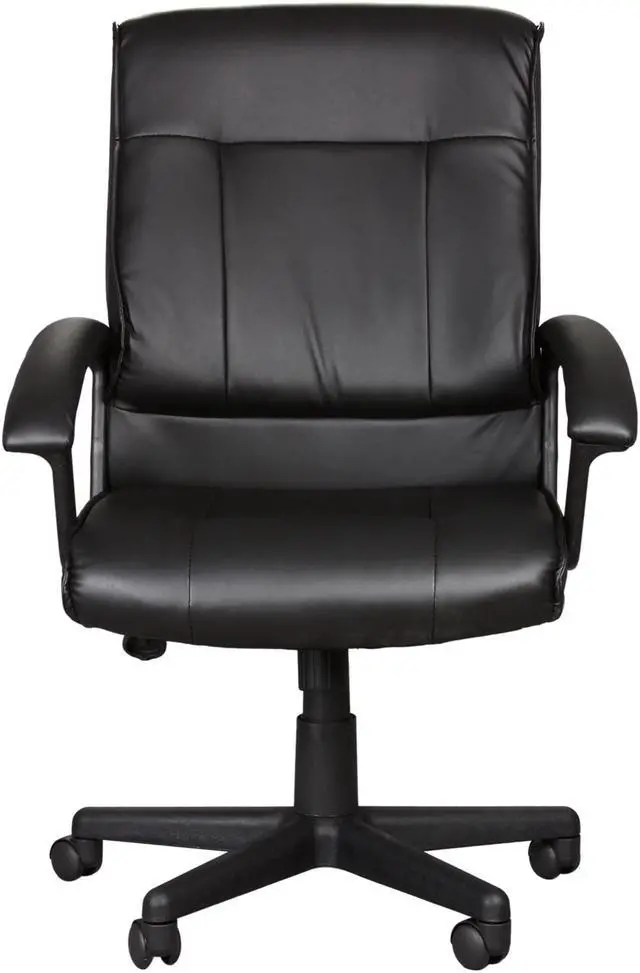 Alt view image 2 of 5 - Rosewill Middle Back Leather Manager’s Chair - Black (RFFC-11002)