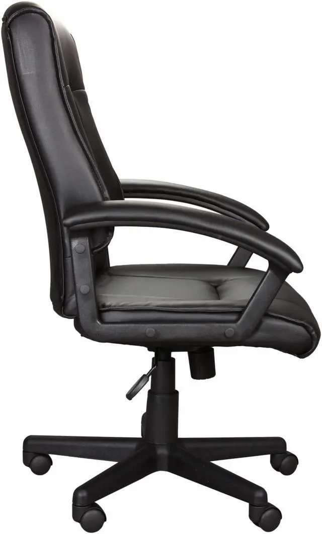 Alt view image 3 of 5 - Rosewill Middle Back Leather Manager’s Chair - Black (RFFC-11002)