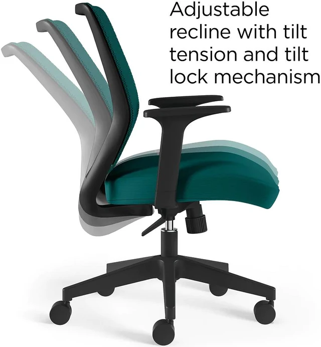Union &amp; Scale Essentials Mesh Back Fabric Task Chair with Arms - Teal ...