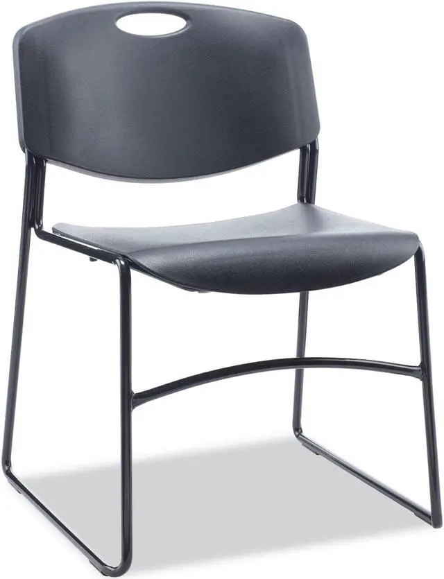 Alt view image 2 of 4 - Alera Resin Stacking Chair - Black - 4/Carton ALECA671