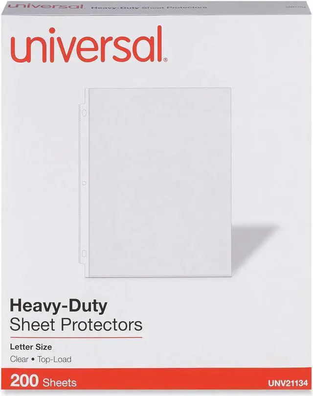 Main image of Universal Top-Load Poly Sheet Protectors - Heavy Gauge - Letter Size - Clear - 200/Pack UNV21134