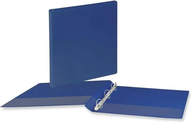Alt view image 2 of 3 - Universal Slant D-Ring View 3 Ring Binder - 0.5" Capacity - 11 x 8.5 - Navy Blue   UNV20717