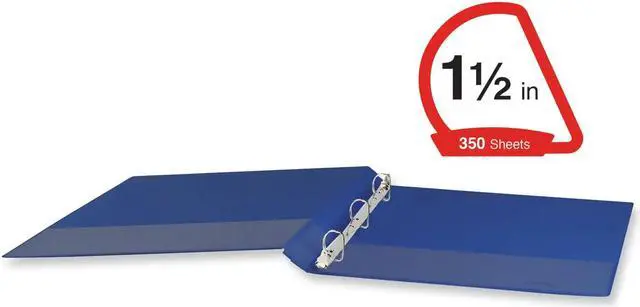 Alt view image 3 of 3 - Universal Slant D-Ring View 3 Ring Binder - 1.5" Capacity - 11 x 8.5 - Navy Blue UNV20718