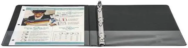 Alt view image 2 of 2 - Business Source 28526BD Basic Round Ring Binders 125-Sheet Capacity Black, 4 / Bundle