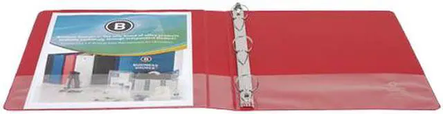 Alt view image 2 of 2 - Business Source 28550BD Basic Round Ring Binders 225-Sheet Capacity, Red - 4 / Bundle