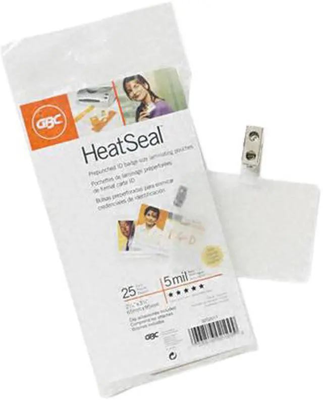 Alt view image 2 of 2 - 3202011 GBC HeatSeal Laminating Pouches, 5 mil, 2 9/16 x 3 3/4, Badge Size, 25/Pack