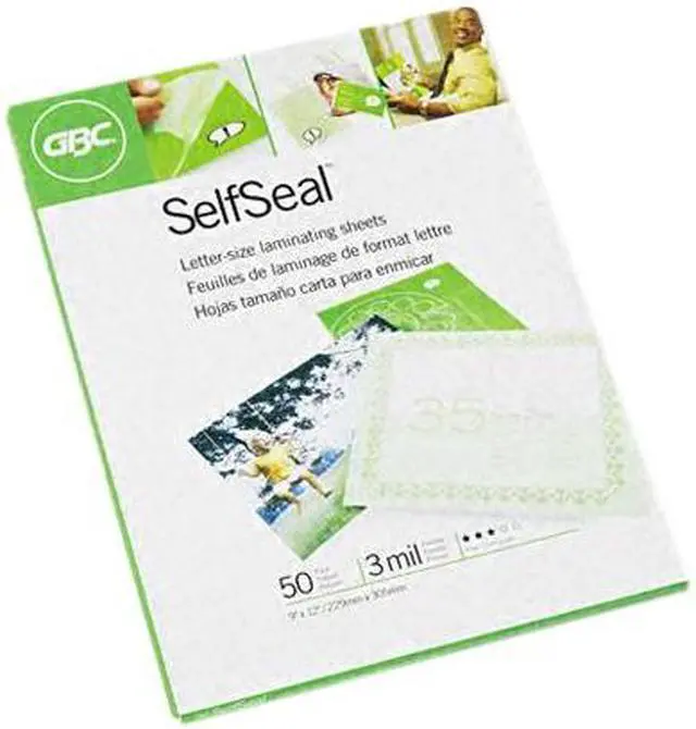 Alt view image 2 of 2 - 3747307 GBC SelfSeal Letter-Size Laminating Pouches, 3 mil, 9 x 12, 50/Pack