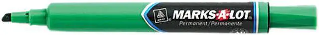 Main image of Marks-A-Lot 08885 Permanent Marker, Large Chisel Tip, Green, Dozen