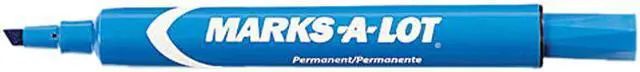 Main image of Marks-A-Lot 08886 Permanent Marker, Large Chisel Tip, Blue, Dozen