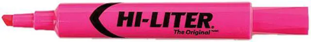 Main image of HI-LITER Fluorescent Desk Style Highlighter, Chisel Tip, Pink Ink (Dozen)