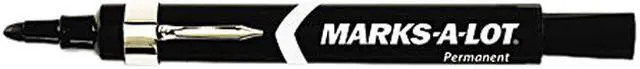 Main image of Marks-A-Lot 24878 Permanent Marker, Large Bullet Tip, Black, Dozen
