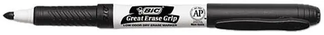 Main image of BIC GDE11-BK Great Erase Grip Dry Erase Markers, Fine Point, Black, Dozen