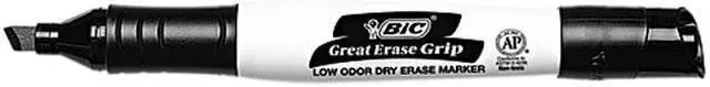 Main image of BIC GDEM11-BK Great Erase Grip XL Dry Erase Markers, Chisel Tip, Black, Dozen