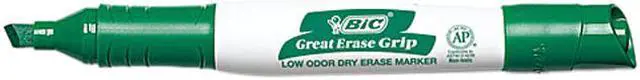 Main image of BIC GDEM11-GN Great Erase Grip XL Dry Erase Markers, Chisel Tip, Green, Dozen