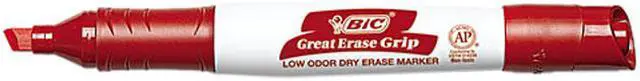 Main image of BIC GDEM11-RD Great Erase Grip XL Dry Erase Markers, Chisel Tip, Red, Dozen