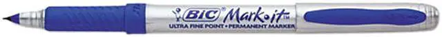 Main image of BIC GPMU11-BE Mark-It Permanent Markers, Ultra-Fine Point, Deep Sea Blue, Dozen