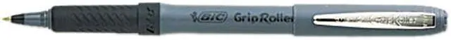Main image of BIC GREM11-BK Grip Roller Ball Stick Pen, Black Ink, Micro Fine, Dozen