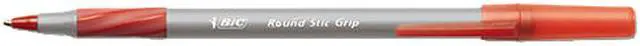 Main image of BIC Round Stic Grip Ball Pen, Red Ink, Fine Point (Dozen)