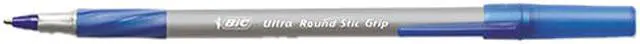 Main image of BIC Ultra Round Stic Grip Pen, Blue Ink,Medium, 1.2 mm (Dozen)