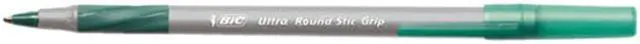 Main image of BIC GSMG11-GN Ultra Round Stic Grip Ballpoint Stick Pen, Green Ink, Medium, Dozen