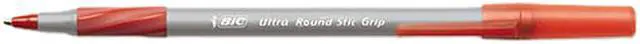 Main image of BIC GSMG11-RD Ultra Round Stic Grip Ballpoint Stick Pen, Red Ink, Medium, Dozen
