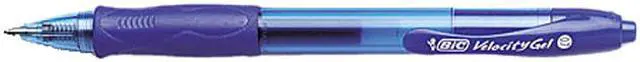 Main image of BIC RLC11-BE Velocity Roller Ball Retractable Gel Pen, Blue Ink, Medium, Dozen