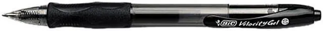 Main image of BIC RLC11-BK Velocity Roller Ball Retractable Gel Pen, Black Ink, Medium, Dozen