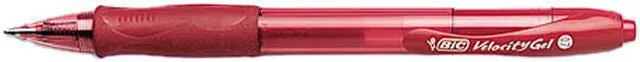 Main image of BIC RLC11-RD Velocity Roller Ball Retractable Gel Pen, Red Ink, Medium, Dozen