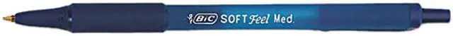 Main image of BIC SCSM11-BE Soft Feel Ballpoint Retractable Pen, Blue Ink, Medium, Dozen