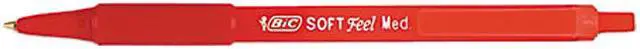 Main image of BIC SCSM11-RD Soft Feel Ballpoint Retractable Pen, Red Ink, Medium, Dozen