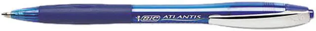 Main image of BIC VCG11BE, Atlantis Ballpoint Retractable Pen, Blue Ink, Medium, 1mm, Dozen