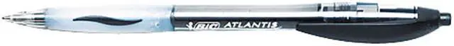 Main image of BIC VCG11BK, Atlantis Ballpoint Retractable Pen, Black Ink, Medium, 1mm, Dozen