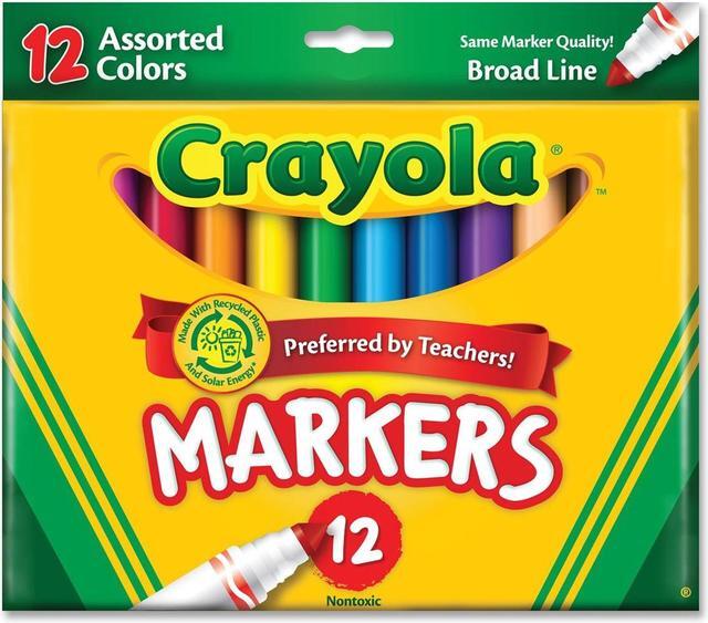Main image of Crayola 58-7712 Non-Washable Markers, Broad Point, Classic Colors, 12/Set