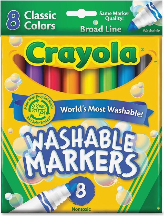 Crayola 58-7808 Washable Broad Markers 8 Count: Crayola Markers & Paper  Sets (071662078089-2)