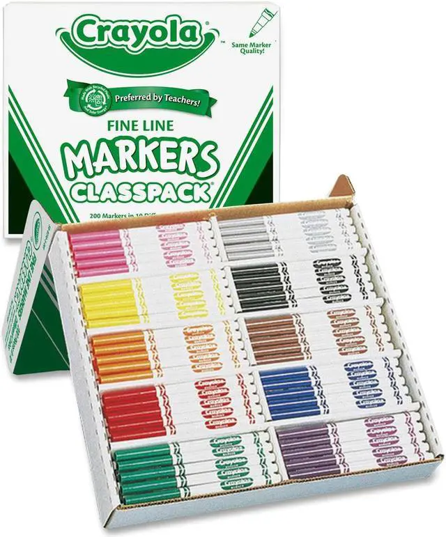 Main image of Crayola 58-8210 Washable Classpack Markers, Fine Point, Ten Assorted Colors, 200/Box