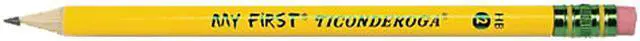 Main image of Dixon 33312 My First Ticonderoga Woodcase Pencil, HB #2, Yellow Barrel, 12/Pack