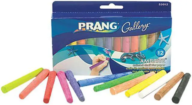 Main image of Dixon 53012 Ambrite Paper Chalk, Assorted Colors, 12 Sticks/Set
