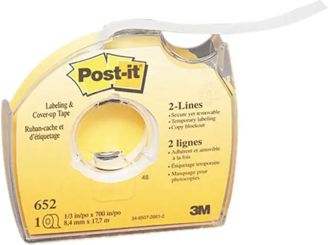 Main image of Post-it 652 Removable Cover-Up Tape, Non-Refillable, 1/3" x 700" Roll