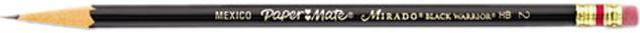 Paper Mate 2254 Mirado Black Warrior Woodcase Pencil, HB #2, Black Matte  Barrel, Dozen 