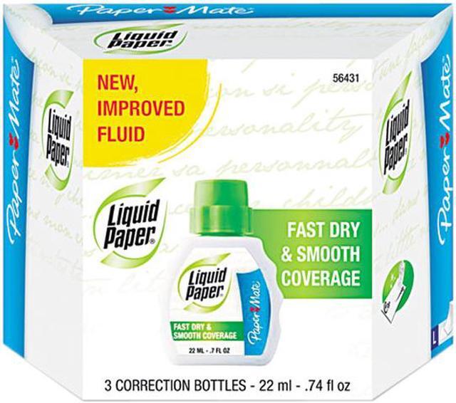 Fast Dry Correction Fluid, 22 ml Bottle, White, 3/Pack
