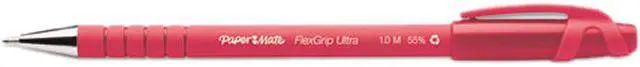 Main image of Paper Mate 9620131 FlexGrip Ultra Ballpoint Stick Pen, Red Ink, Medium, Dozen