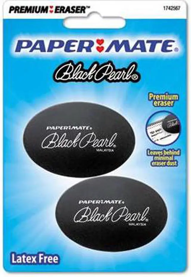 Alt view image 2 of 2 - Paper Mate 1742567 Black Pearl Eraser, 2/Pack